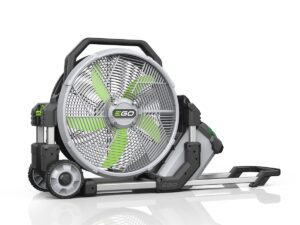 Ventilator met vernevelingsfunctie op accu EGO